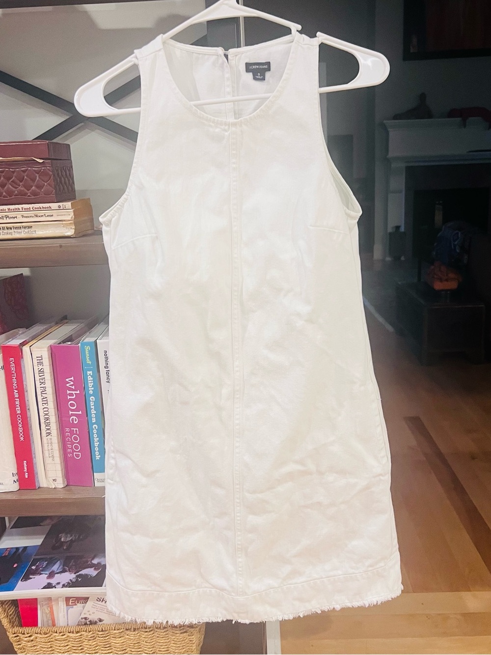 White denim “sheath” dress